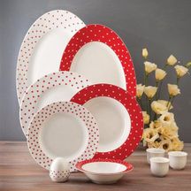 تصویر سرویس چینی زرین 6 نفره غذاخوری اسپاتی قرمز (28 پارچه) ا Zarin Iran ItaliaF Spotty-Red 28 Pieces Porcelain Dinnerware Set Zarin Iran ItaliaF Spotty-Red 28 Pieces Porcelain Dinnerware Set